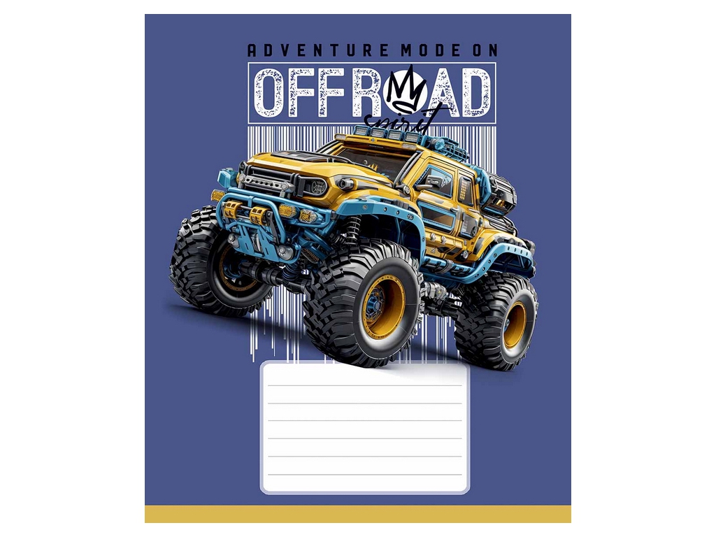 Зошит у клітинку Classic Offroad, 12 аркушів, 5 видів (ціна за 1шт), Школярик