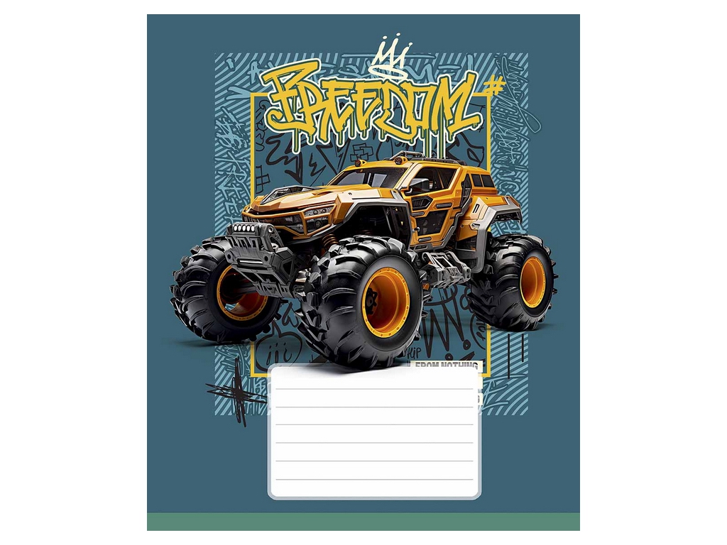 Тетрадь в линию Classic Offroad, 12 листов, 5 видов (цена за 1шт), Школярик