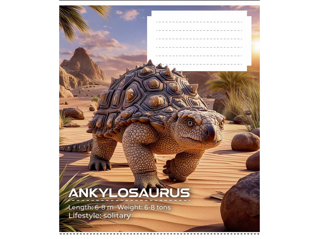 Тетрадь школьная в клетку Dinosaurs, 12 листов, Школярик 012-3753K