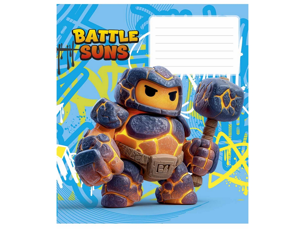 Тетрадь школьная в косую линию Battle Suns, 12 листов, Школярик 012-3757C