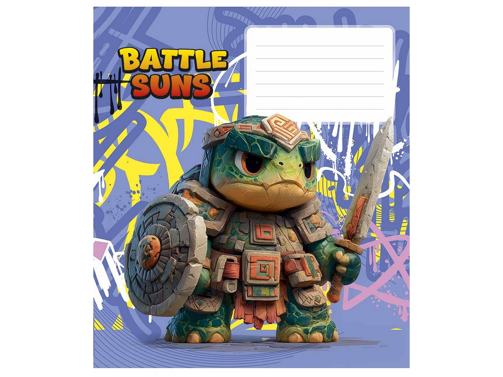 Тетрадь школьная в косую линию Battle Suns, 12 листов, Школярик 012-3757C
