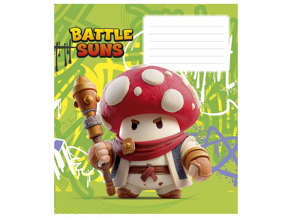 Зошит шкільний у клітинку  Battle Suns, 12 аркушів, Школярик 012-3757K