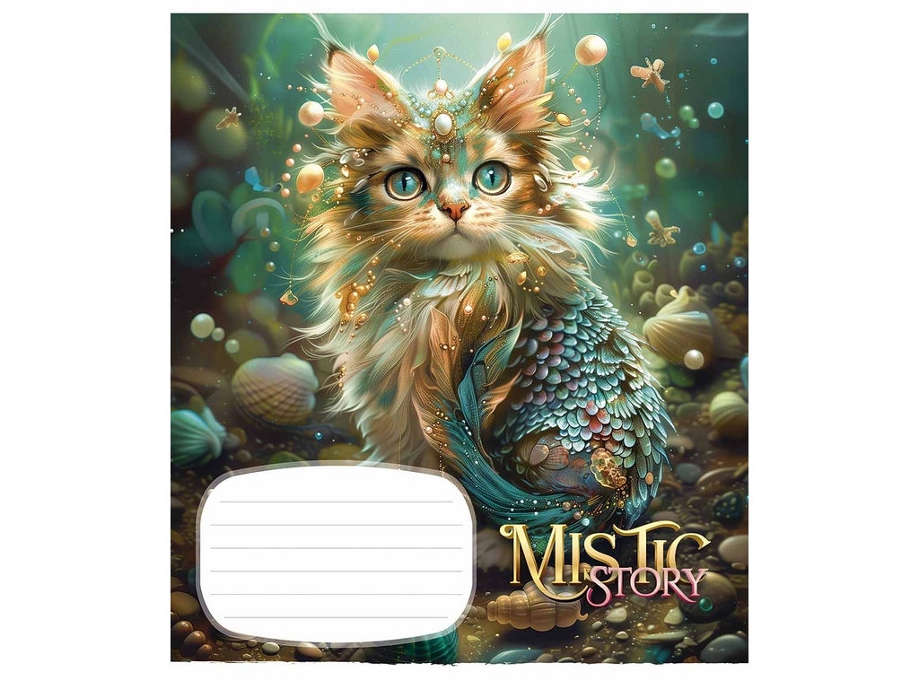 Тетрадь ученическая в клетку "Mistic story" ВД-лак, 18 листов, Школярик 018-3441K