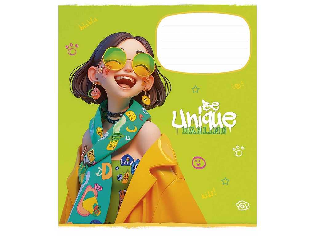 Зошит учнівський, 18 аркушів, у клітинку, "Be unique 18к", УФ-лак, Школярик 018-3455K