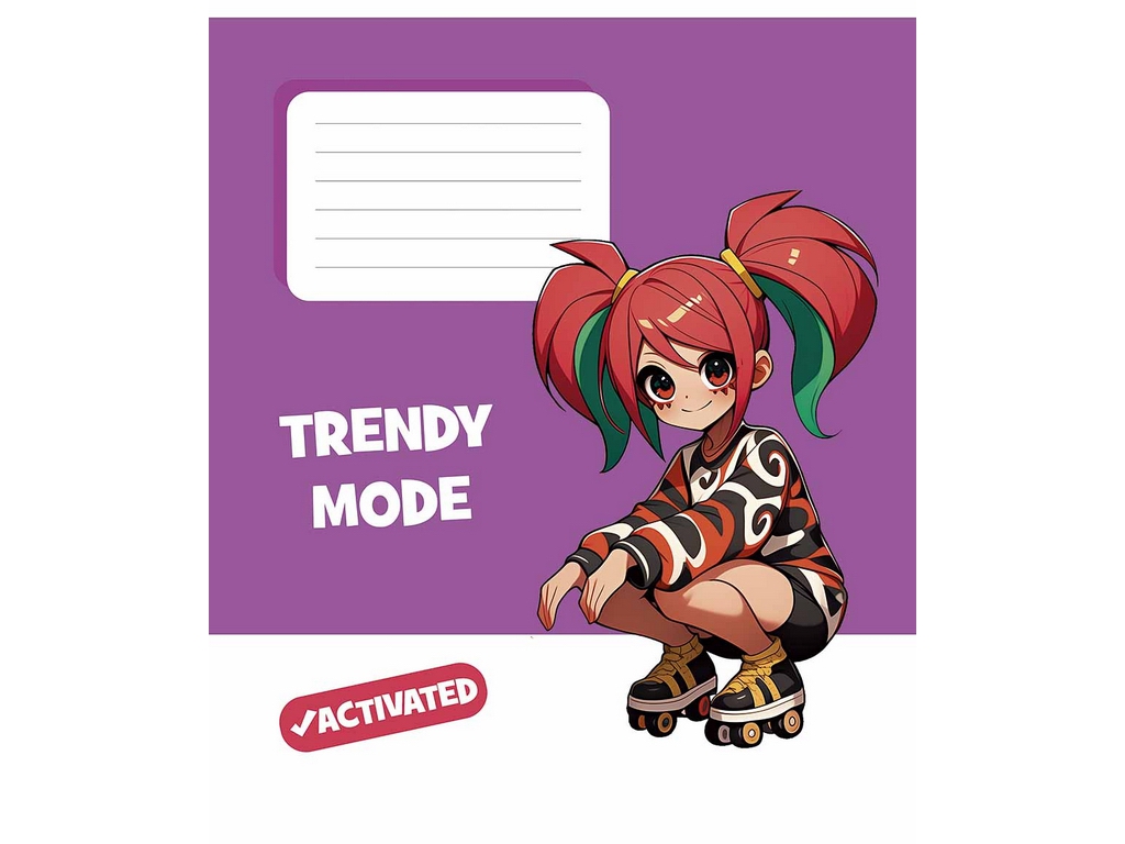 Зошит учнівський 18 аркушів, у лінію, "Trendy mode activated",  Школярик 018-3564L