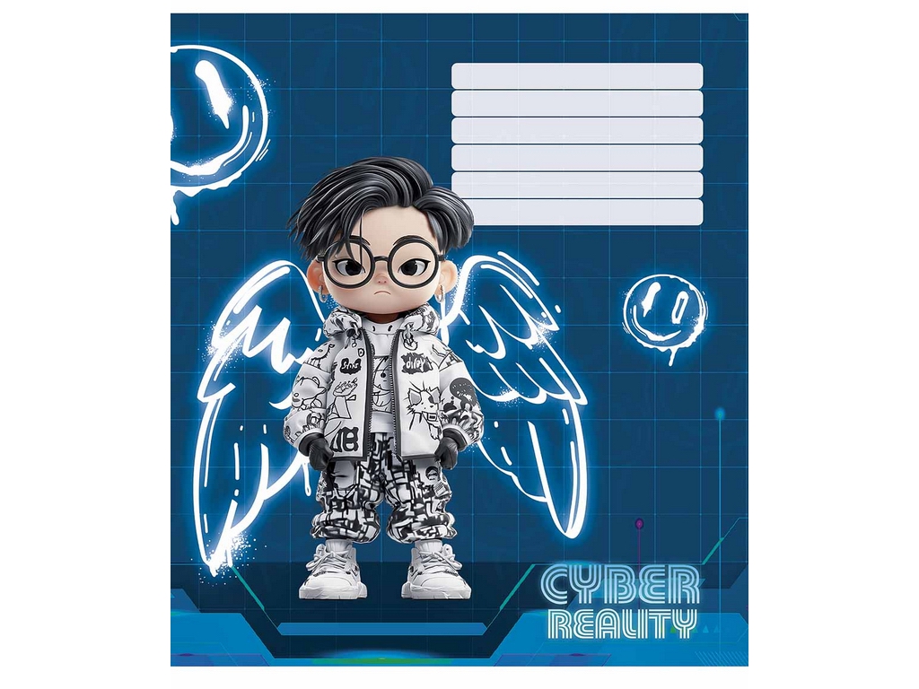 Зошит учнівський 18 аркушів, у лінію, "Cyber reality",  Школярик 018-3566L