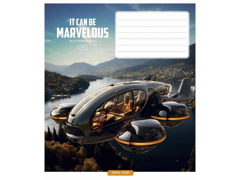 Тетрадь в линию 018-3591L Star Marvelous, 18 л., ВД-лак, 5 видов (цена за 1шт),Школярик