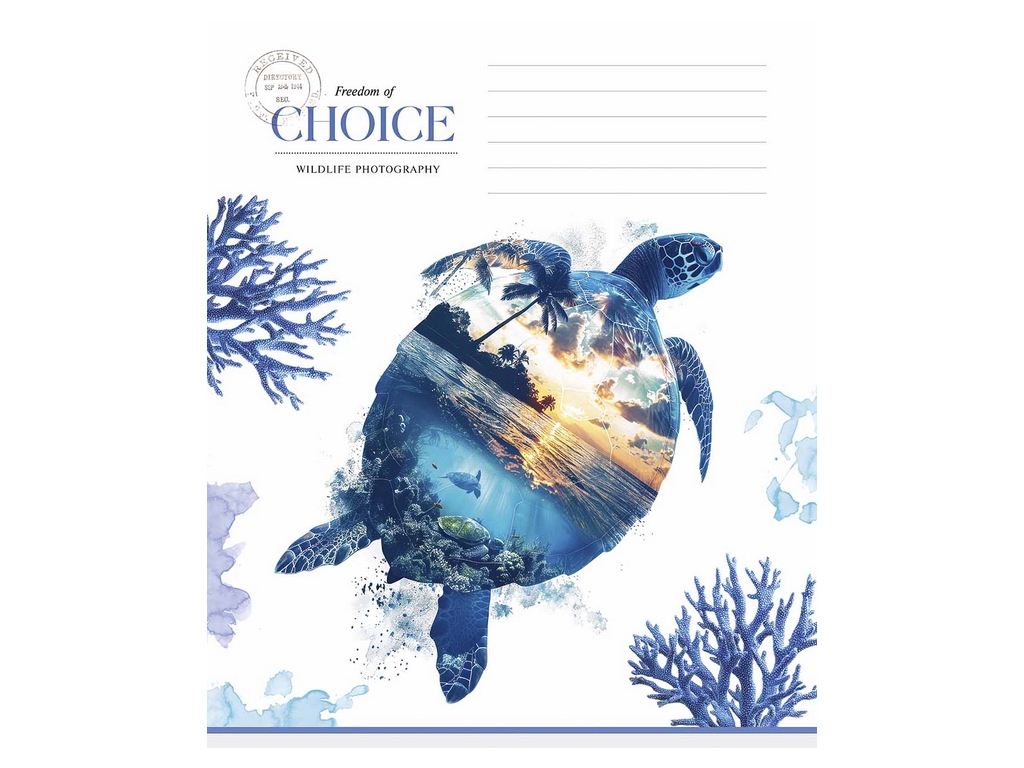 Зошит у клітинку Choice, 18 аркушів, ВД-лак, 5 видів, Школярик 018-3633K  (ціна за 1шт)