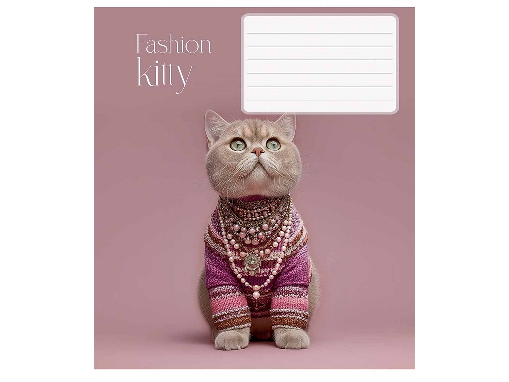Тетрадь в линию Fashion pets 018-3687L, 18 листов, ВД-лак, 5 видов (цена за 1шт), Школярик