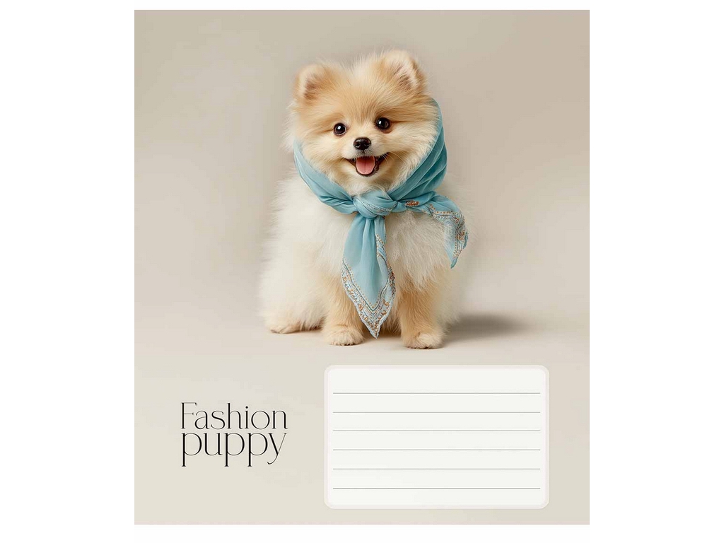 Тетрадь в линию Fashion pets 018-3687L, 18 листов, ВД-лак, 5 видов (цена за 1шт), Школярик