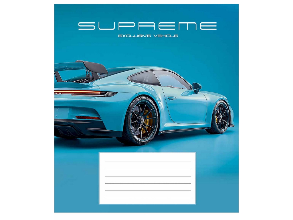 Зошит учнівський 18 аркушів, у клітинку, "Supreme vehicle", Школярик 018-3691K