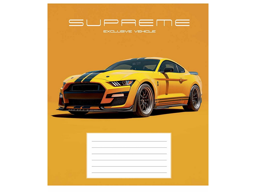 Тетрадь в линию Supreme vehicle 018-3691L, 18 листов, ВД-лак, 5 видов (цена за 1шт), Школярик