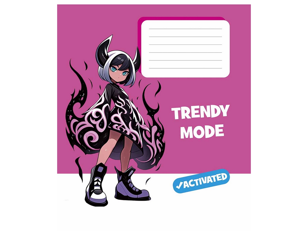 Зошит учнівський 24 аркуші, у лінію, "Trendy mode activated", Школярик 024-3564L