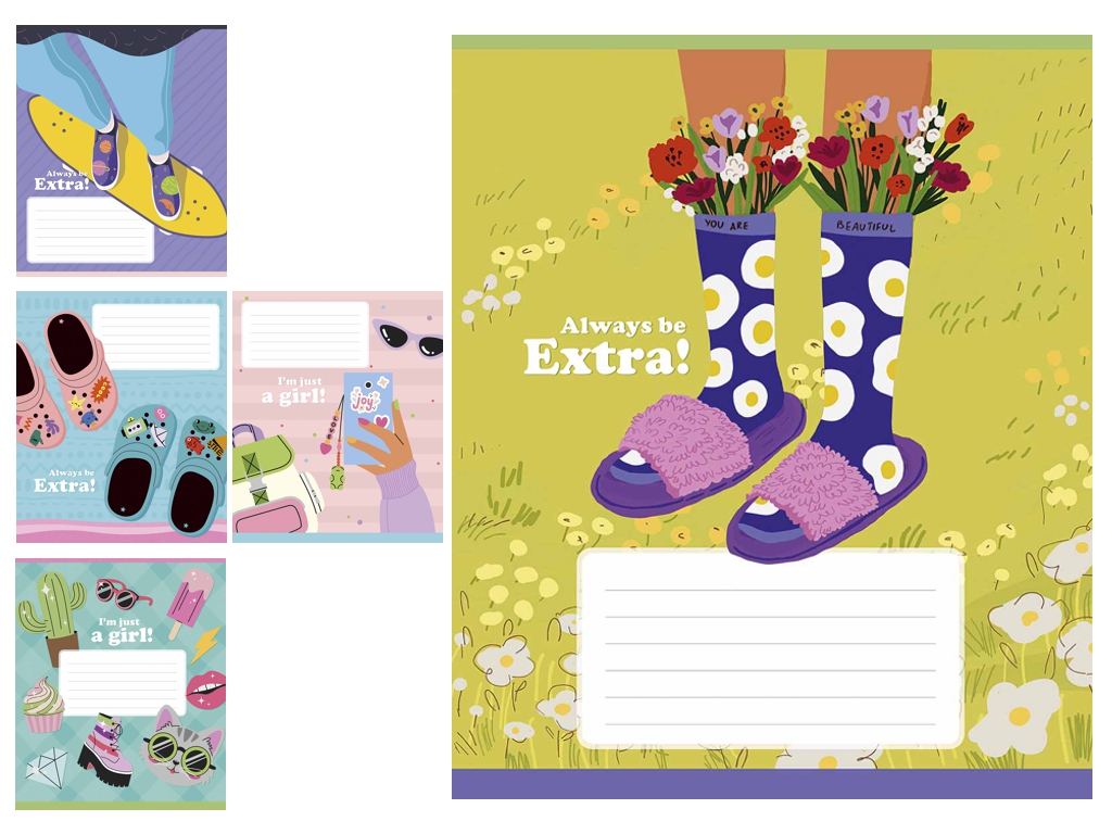 Зошит учнівський 24 аркушів, у клітинку, "Be extra",  Школярик 024-3588K