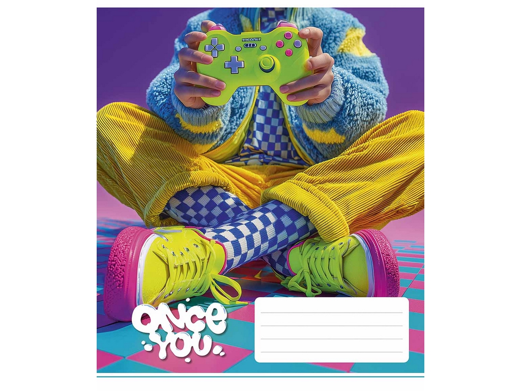 Зошит учнівський "Once You", 24 аркуші, у клітинку, 5 видів (ціна за 1шт), Школярик