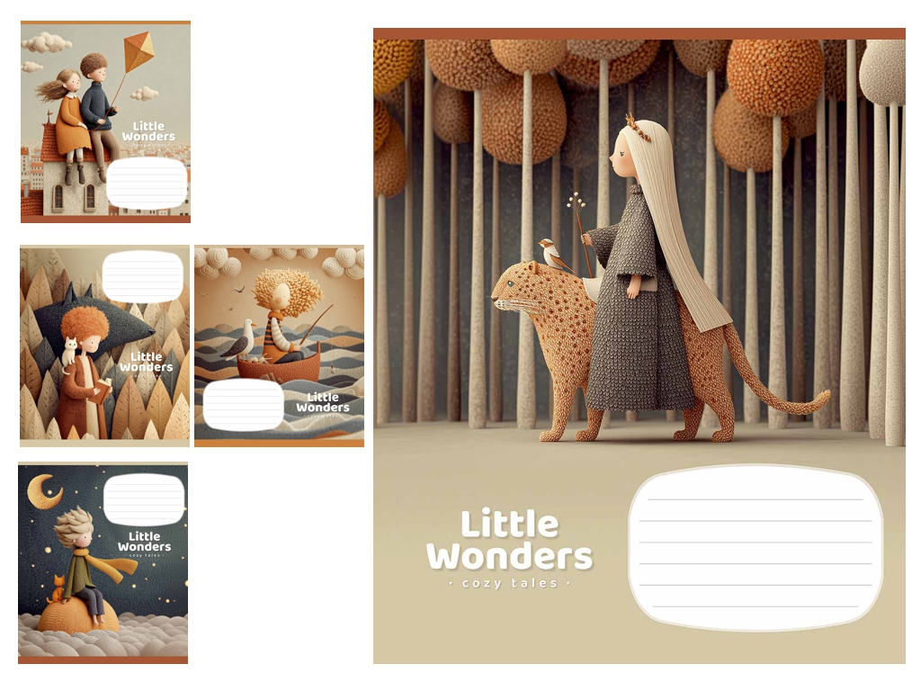 Зошит у клітинку Little Wonders, 24 аркушів, 5 видів (ціна за 1шт), Школярик