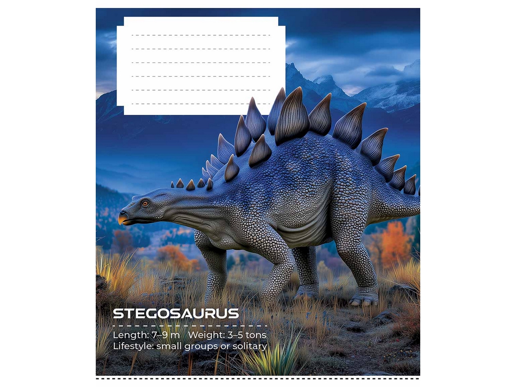 Тетрадь школьная в линию Dinosaurs, 24 листа, Школярик 024-3753L