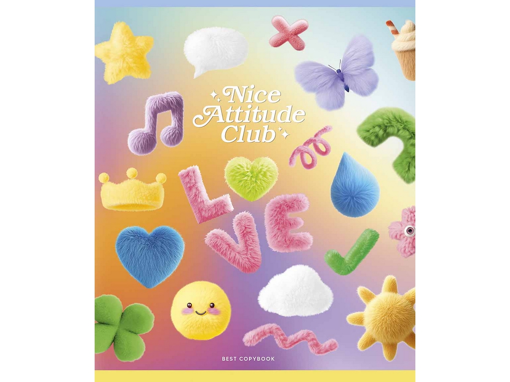 Зошит у клітинку 048-3525K Nice Attitude Club, 48 арк., УФ-лак, 5 видів (ціна за 1шт),Школярик