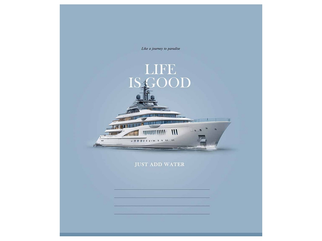 Зошит у клітинку Life is good 060-3670K, 60 аркушів, ВД-лак, 5 видів ( ціна за 1шт), Школярик