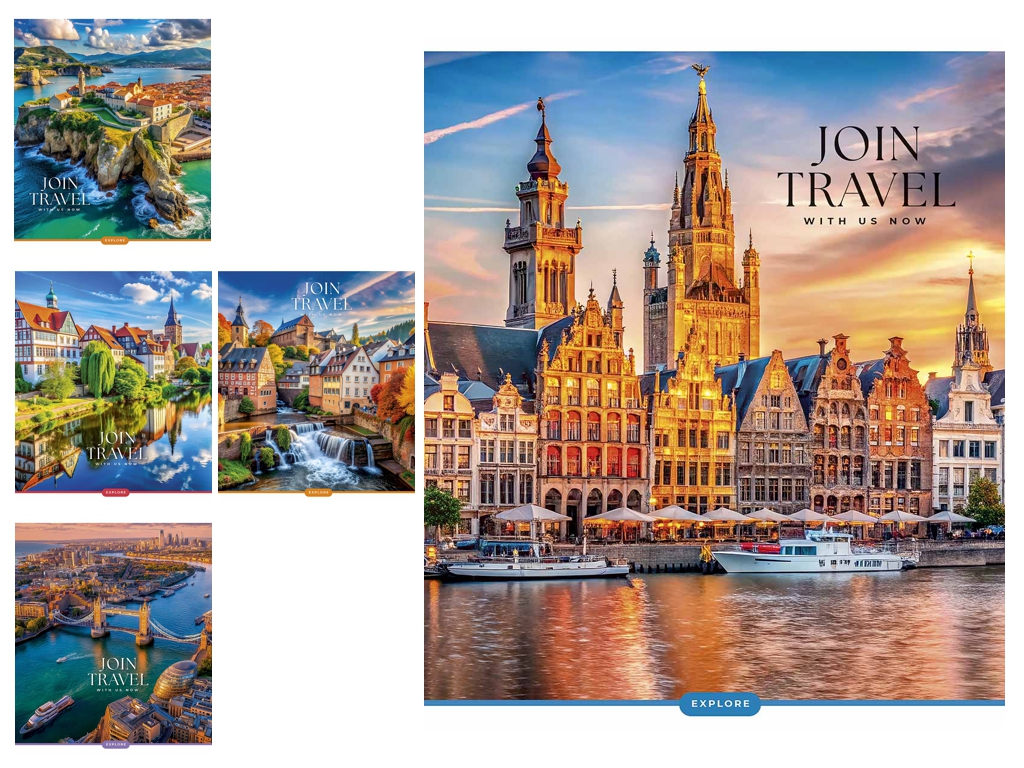 Тетрадь в клетку Join Travel, 60 листов, УФ-лак, 5 видов, Школьник 060-3680K (цена за 1шт)