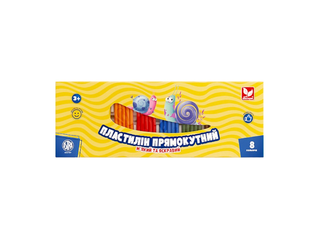 Пластилін прямокутний 8 кольорів