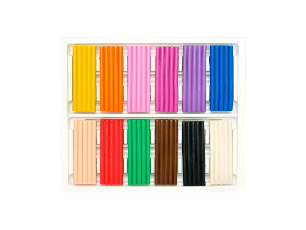Пластилін прямокутний 12 кольорів