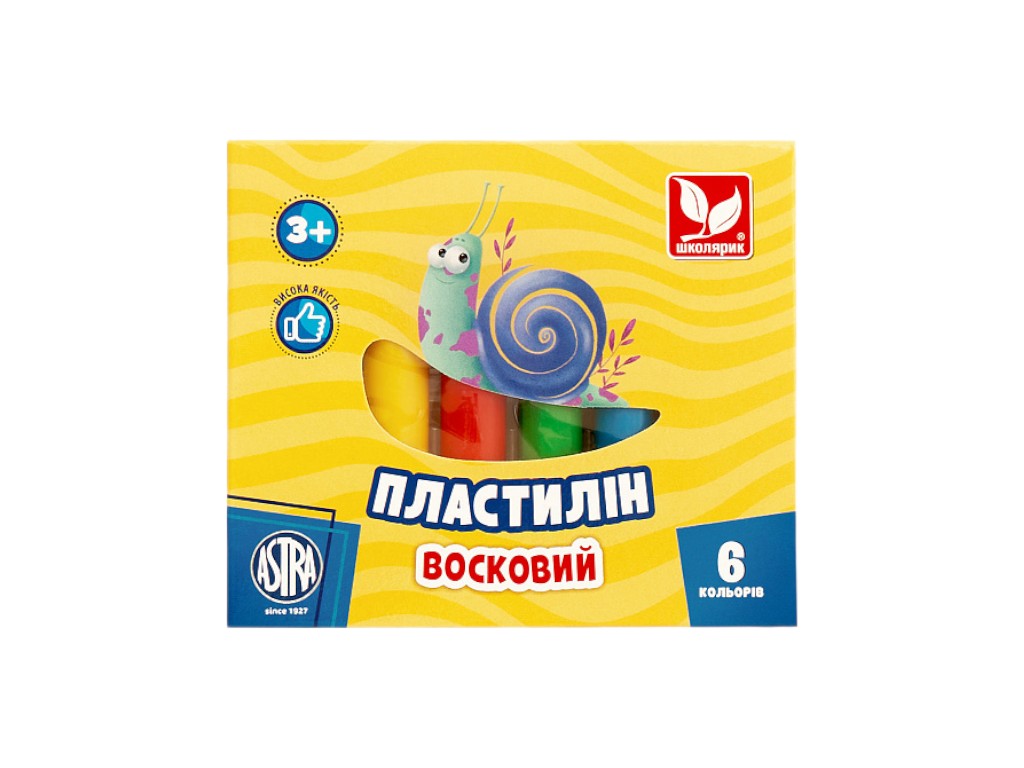 Пластилін восковий круглий 6 кольорів