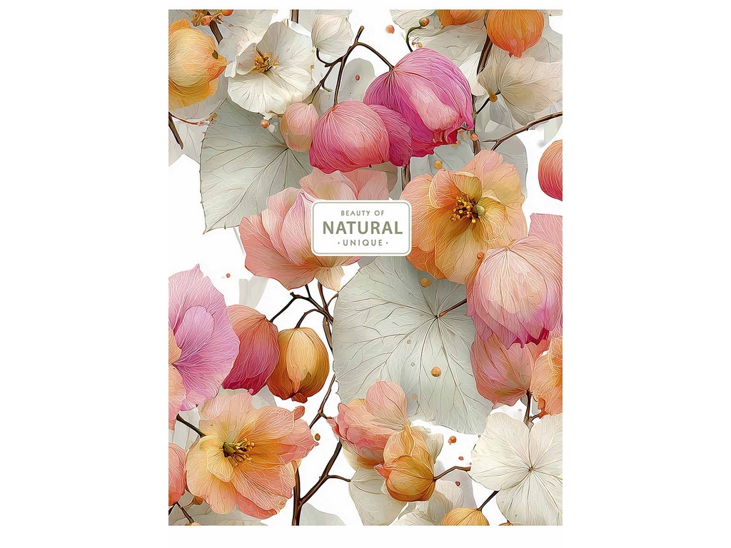 Зошит загальний Beauty of Natural, А5, 80 аркушів, у лінію, УФ-лак, 4 види (ціна за 1шт), Школярик