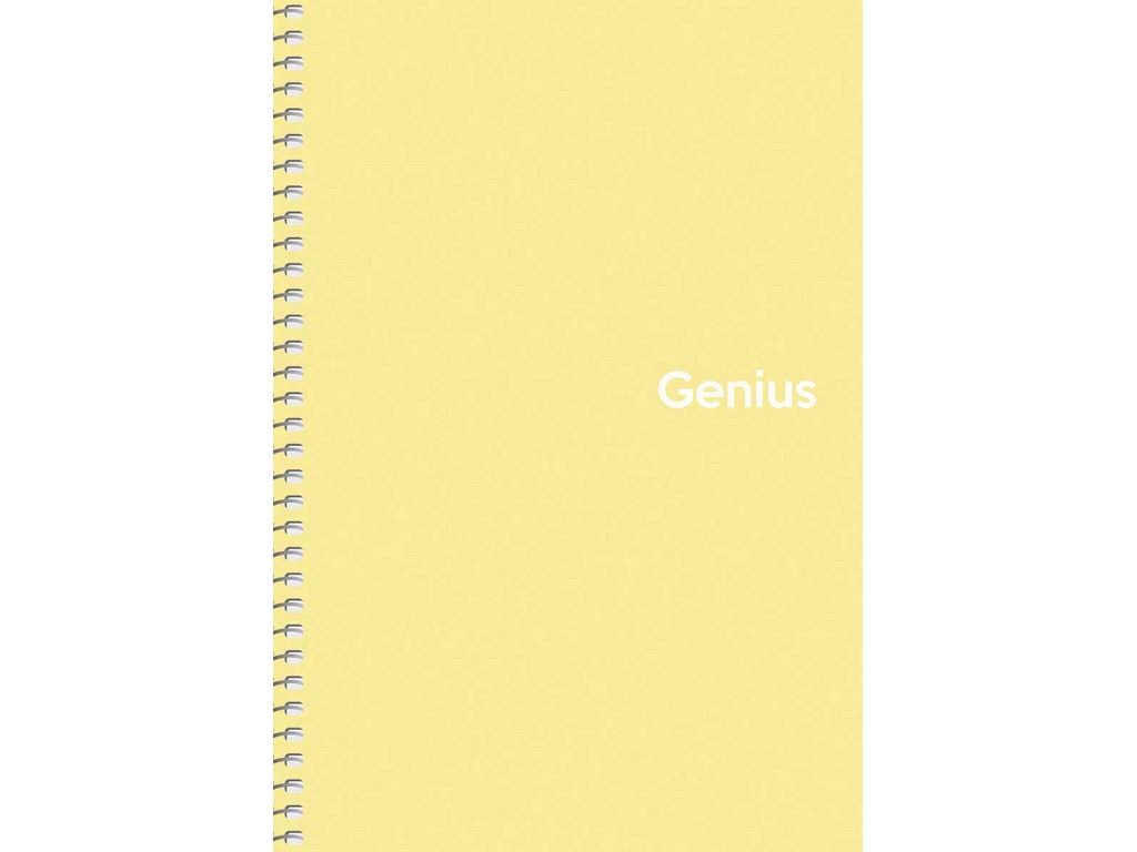 Тетрадь для записей спиральная Genius, A5, 80 листов, в клетку, пластик, 4 вида, Школярик