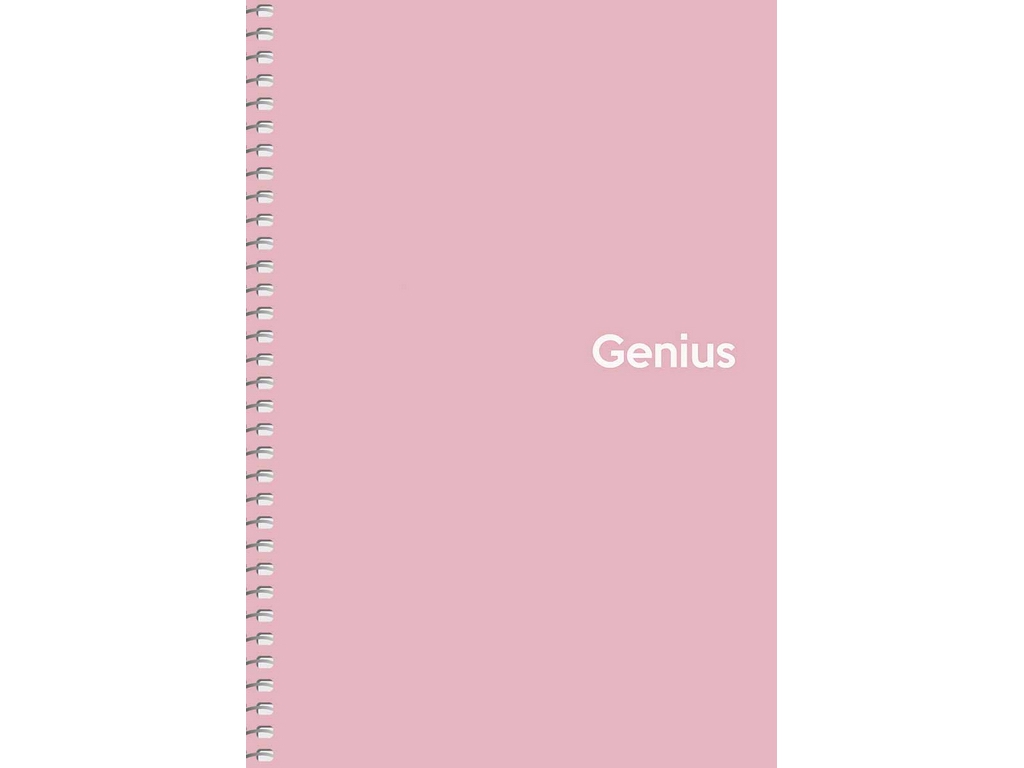 Тетрадь для записей спиральная Genius, A5, 80 листов, в клетку, пластик, 4 вида, Школярик