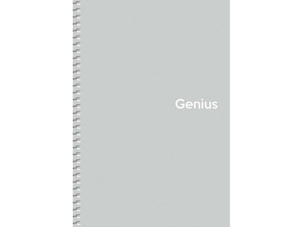 Тетрадь для записей спиральная Genius, A5, 80 листов, в клетку, пластик, 4 вида, Школярик