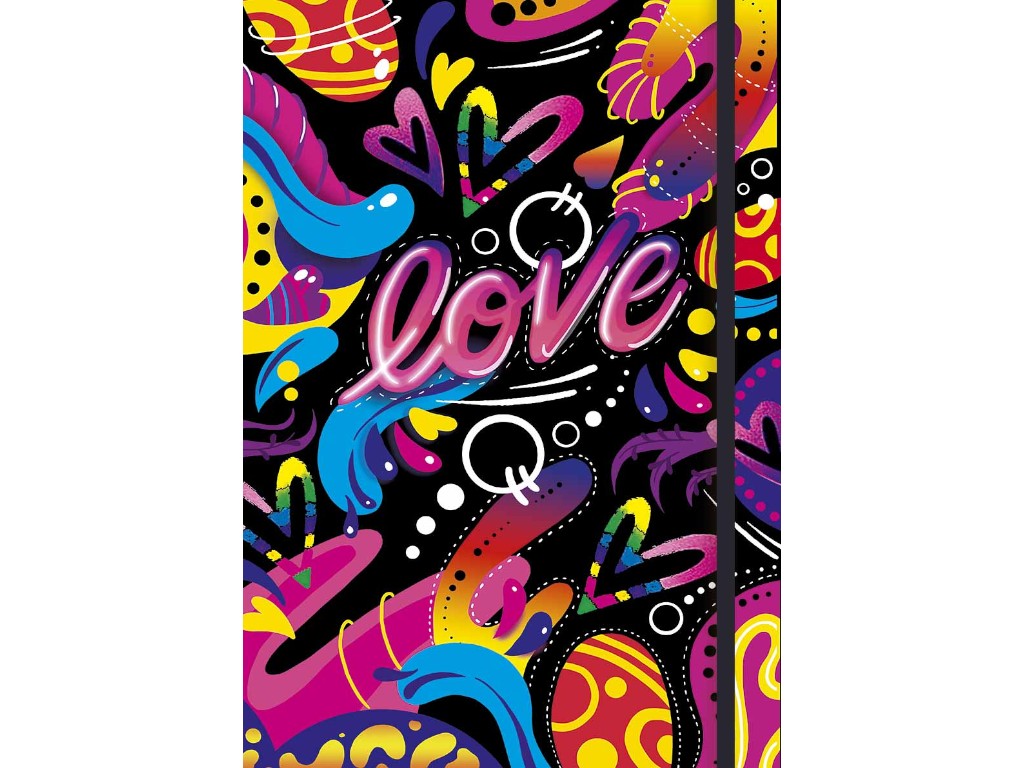 Тетрадь для эскизов интегральная кремовая без линирования Love, A5, 80 л, 2 вида (цена за 1шт)