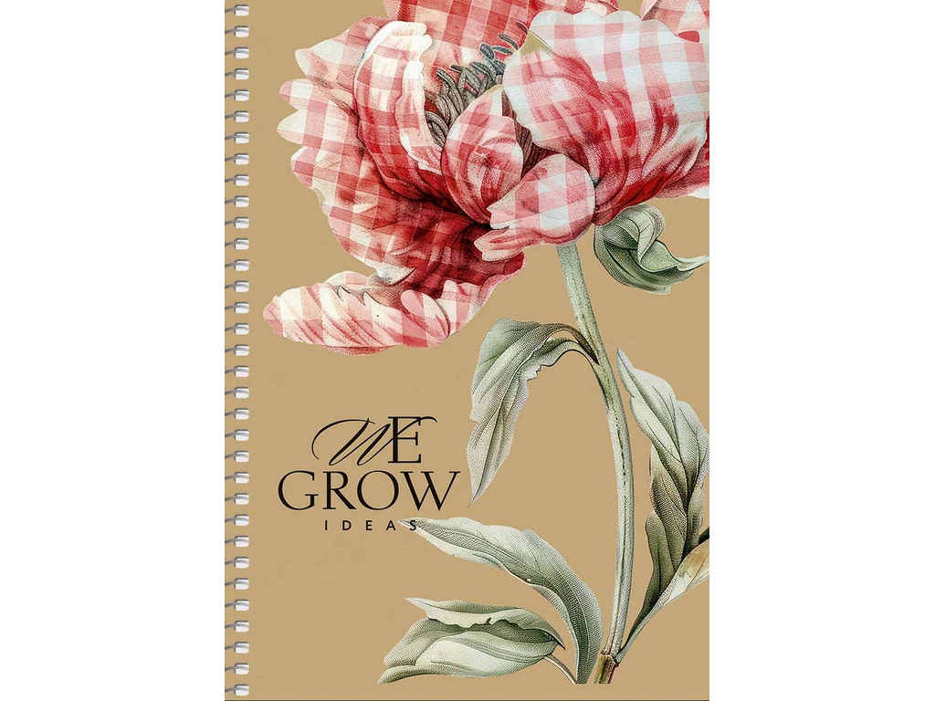 Тетрадь А5 на спирали We Grow Ideas, 96 листов, без линирования, крафт-картон, микс видов