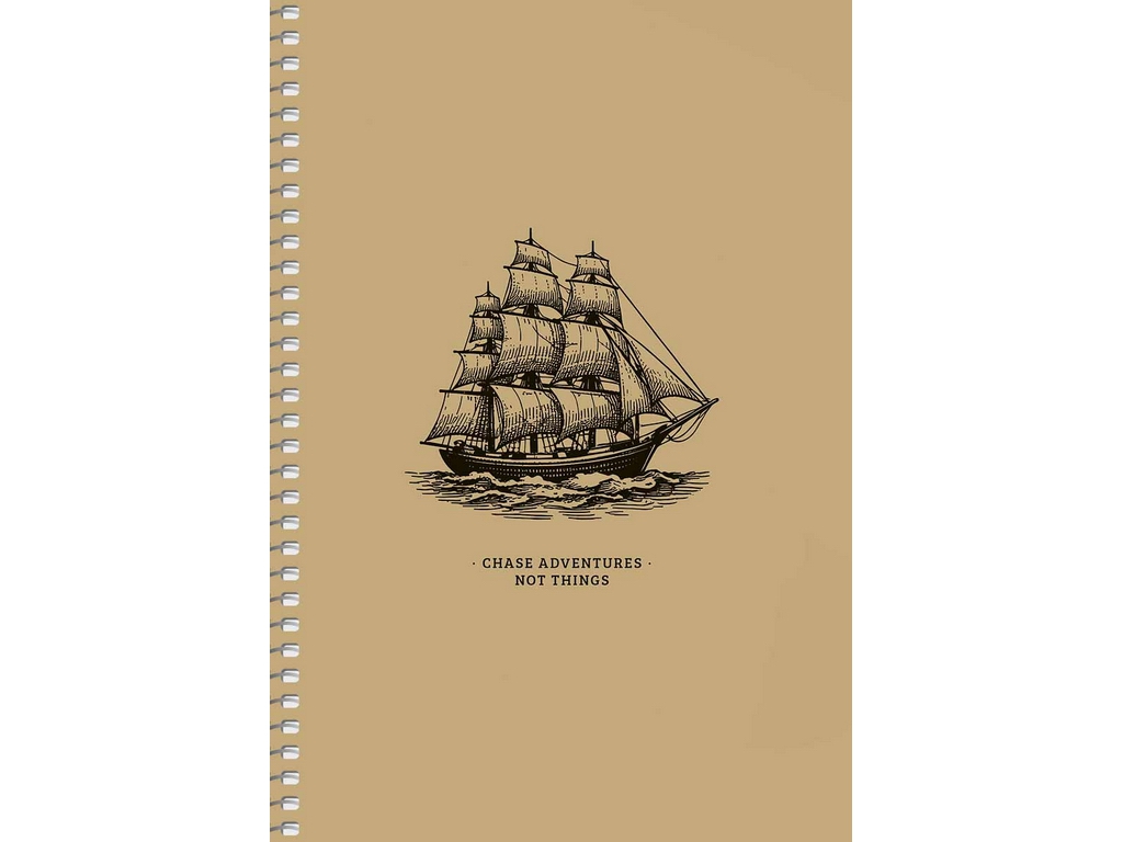 Тетрадь А5 на спирали Marine Collection, 96 листов, без линирования, крафт-картон, микс видов