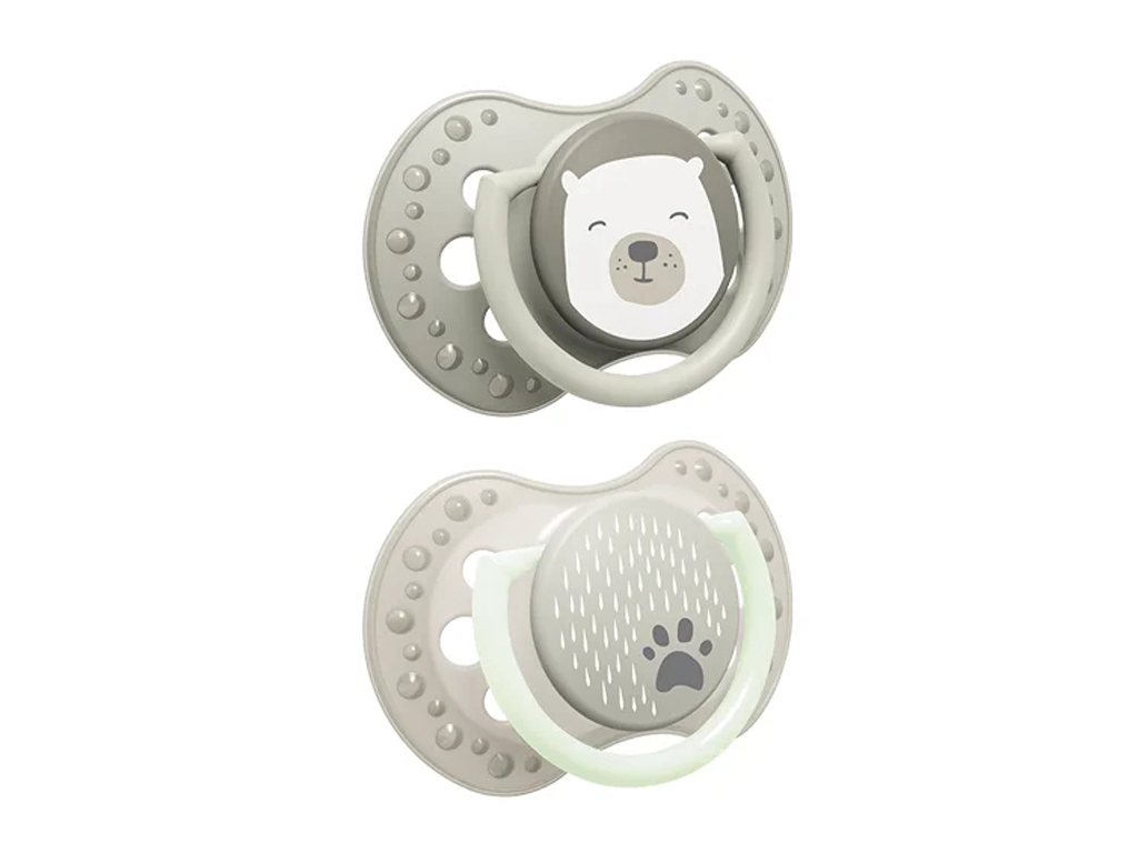 Пустушка силіконова динамічна 0-6 місяців 2 шт. Buddy bear, LOVI 22/863_new
