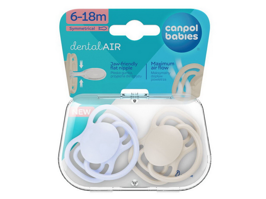 Пустышка силиконовая, Dental Air, 2 шт, 18 мес+, 23/227_BLU, Canpol Babies