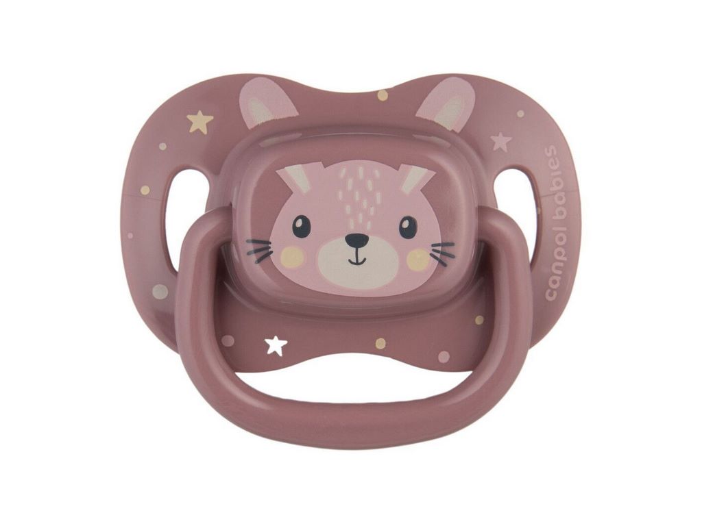 Пустышка силиконовая симметричная Cute Animals, 6-18 мес, 34/925_pin, Canpol Babies