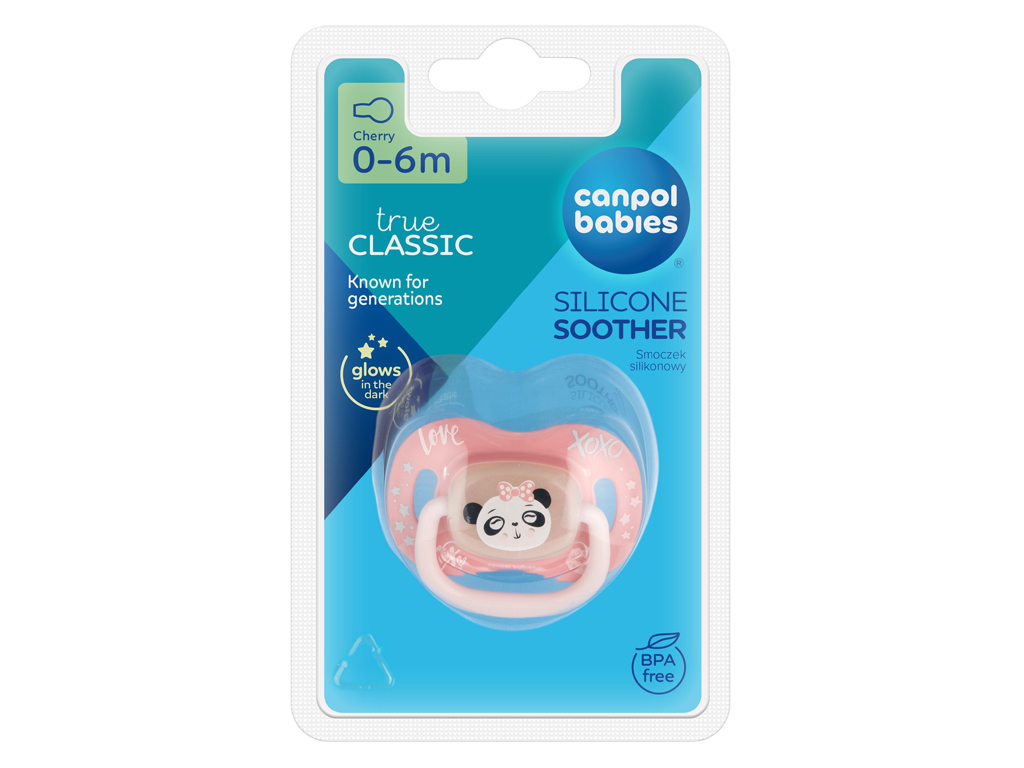 Пустушка силіконова кругла 0-6 м-ців EXOTIC ANIMALS панда, Canpol babies 34/933_panda