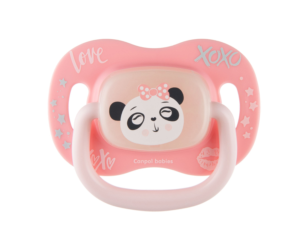 Пустышка силиконовая круглая 18+ м-цев EXOTIC ANIMALS панда, Canpol babies 34/935_panda