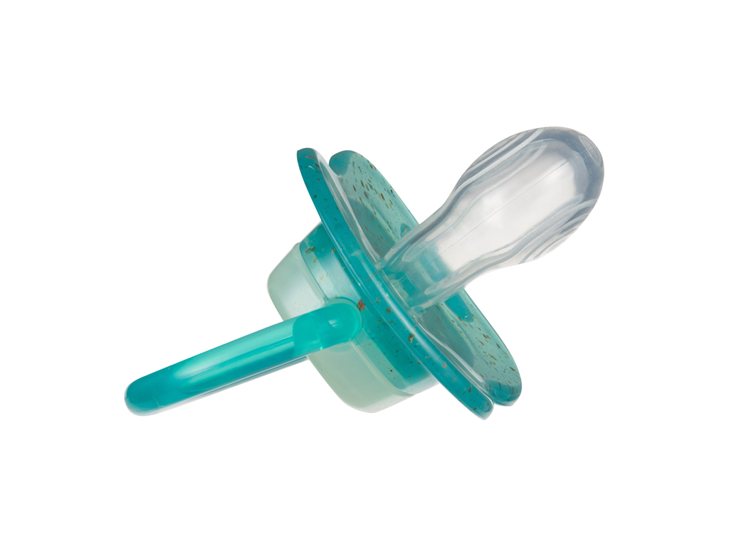 Пустышка силиконовая симметричная 18+ мес NightGlow 2 шт. - синяя, Canpol babies 34/944_blu