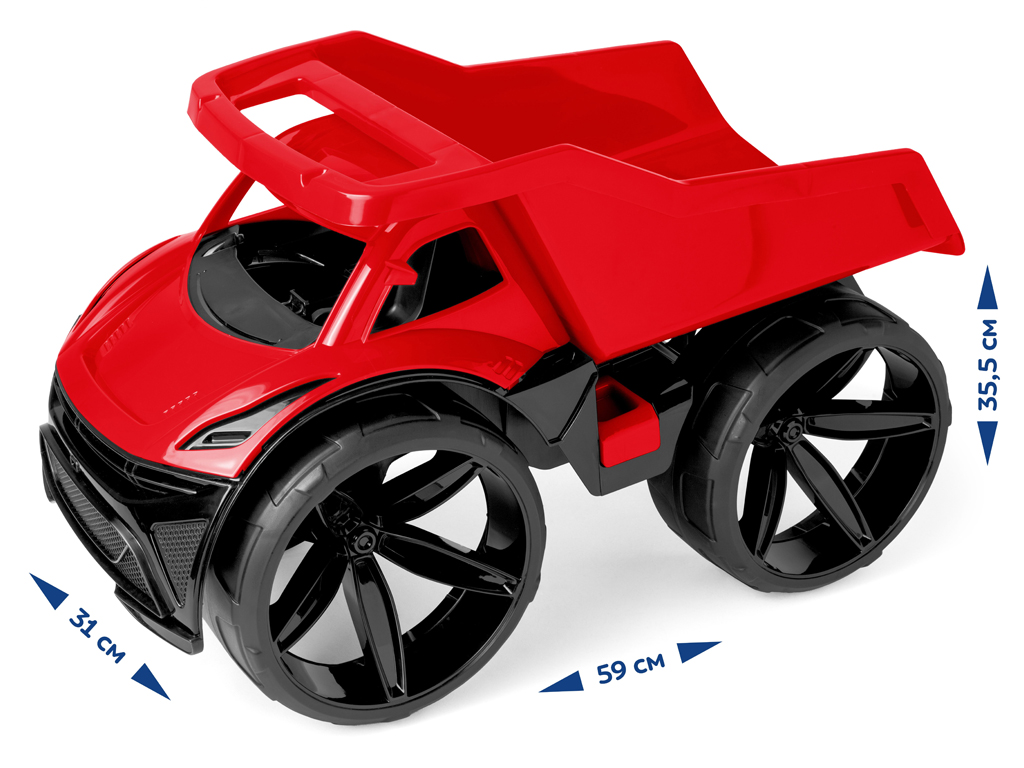 Машинка самосвал движущийся кузов Maximus 64000 59 см, большие колеса, Wader