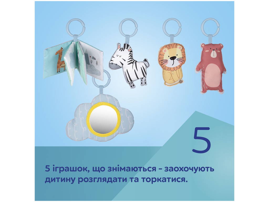 Килимок розвиваючий з дугами Safari 81/101, 76 см, 5 підвісок, Canpol Babies