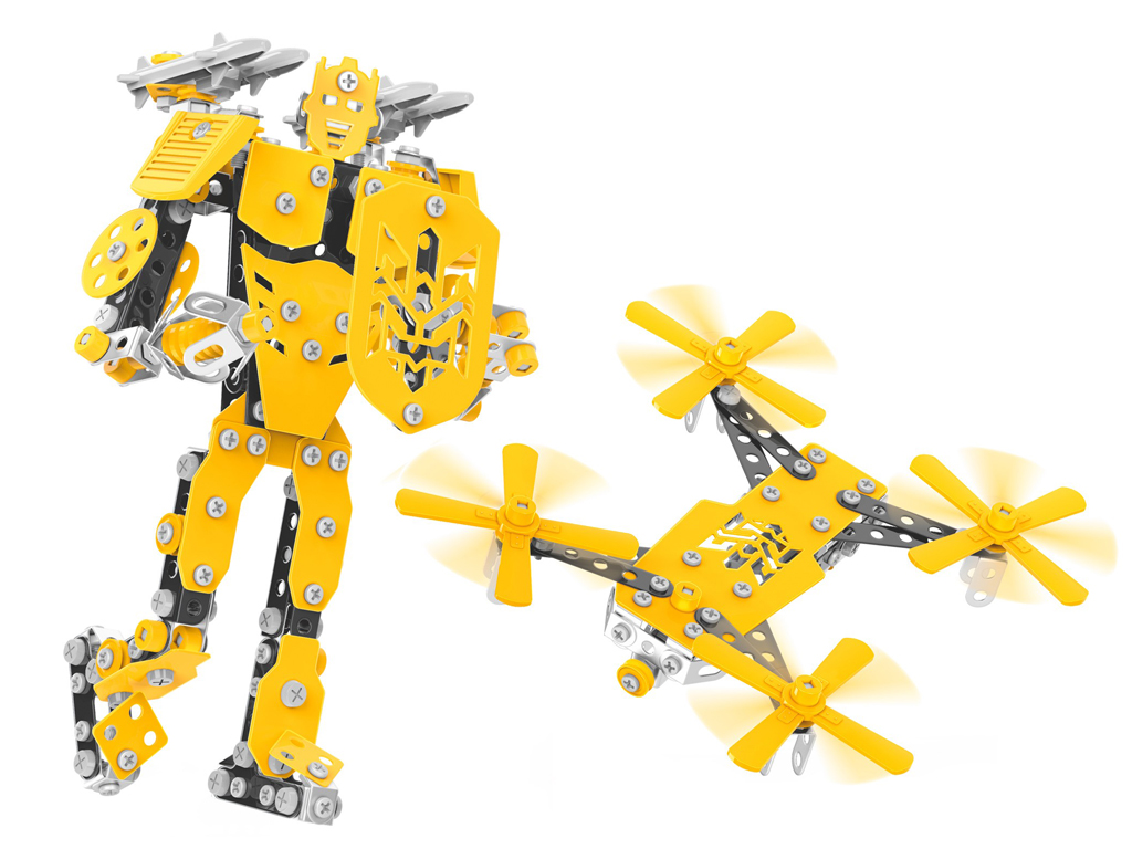 Конструктор металлический вертолет Construction Robot-Drone, 570 деталей, технический набор, Технок