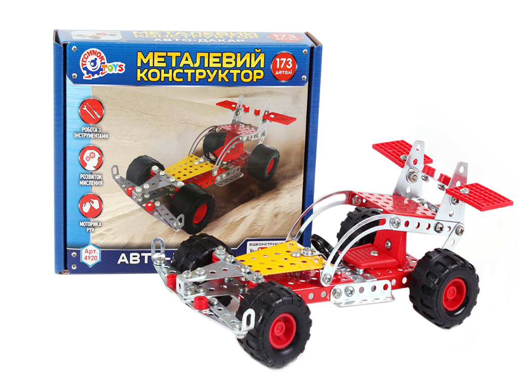 Конструктор металлический Авто-Дакар, 20,5×16×5 см, 173 детали, Технок