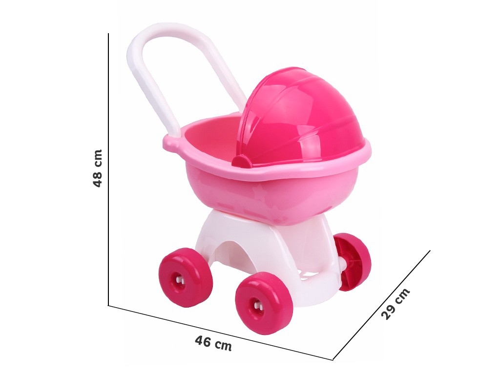 Коляска для ляльки Doll Stroller 8256, 46x48x29 см, з капюшоном і корзиною, Технок