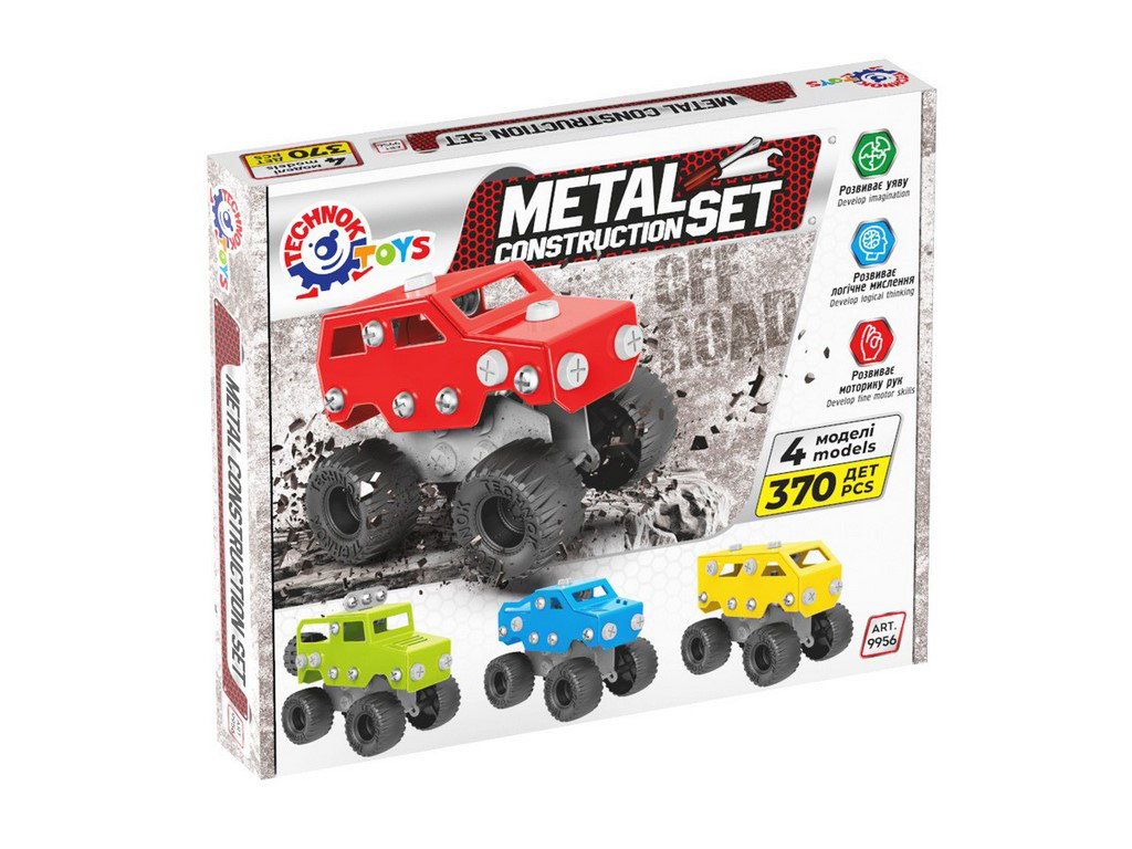 Конструктор металлический машинки Construction Set, 370 деталей, Технок