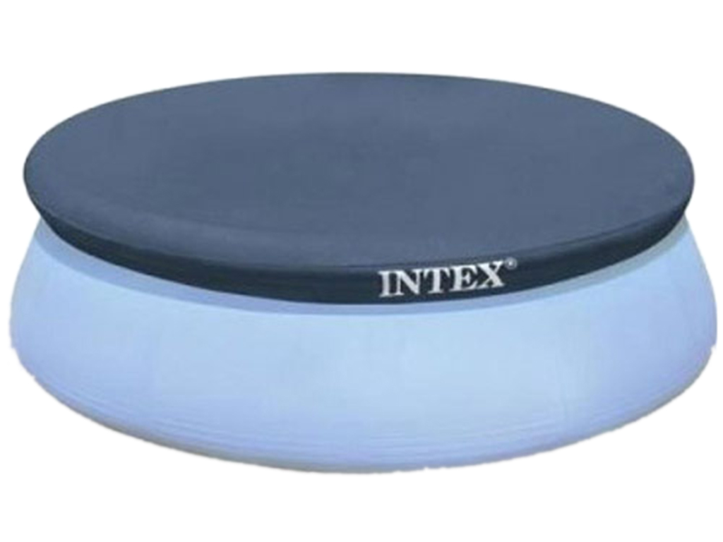 Тент-чехол Intex 28026 для надувного бассейна диаметр 396см, ПВХ 0,20мм, с дренажом, с фиксацией