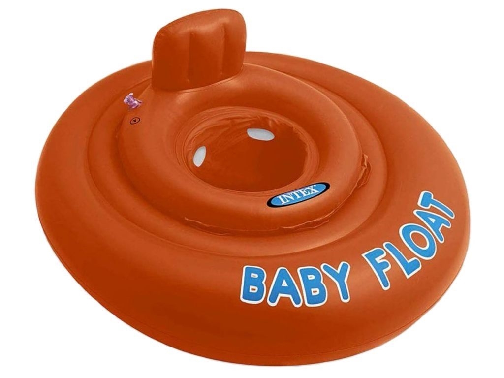 Плотик надувной Intex 56588 Baby Float, с трусиками, спинкой и четырьмя камерами, винил, 76см