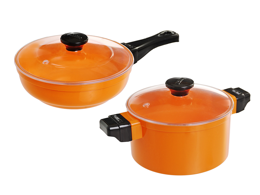 Набір посуду помаранчевий Cooking Plate with Dishes 7 предметів в коробці. Юніка