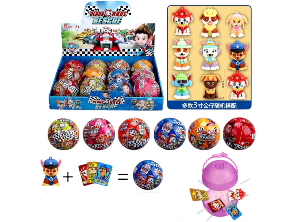 Игрушка Щенячий патруль и карты в шаре, микс видов (цена за 1 шт)